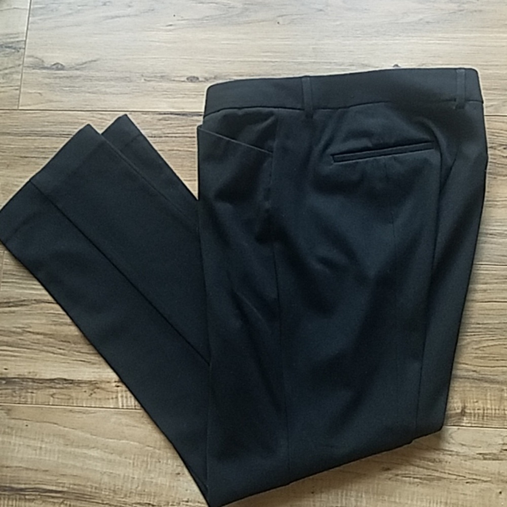 Low Rise Straight Leg Editor-style Dras Pants Blk